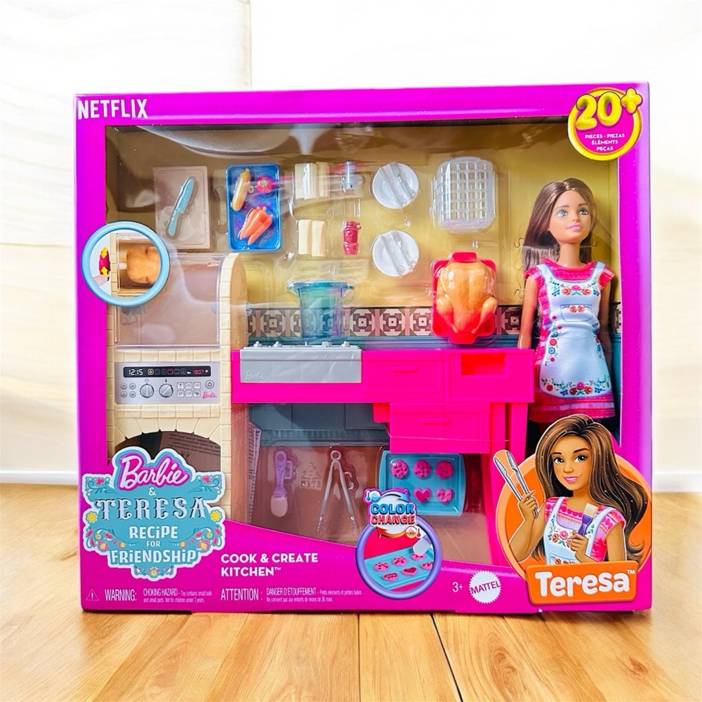 Barbie and Teresa Recipe for Friendship Kitchen Playset with 20+ Accessories NEW